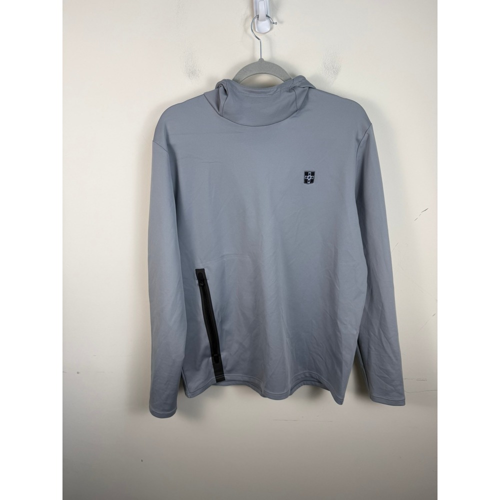 Greyson Cokato Golf Mens Grey Camo Lined Hoodie Performance Pullover L